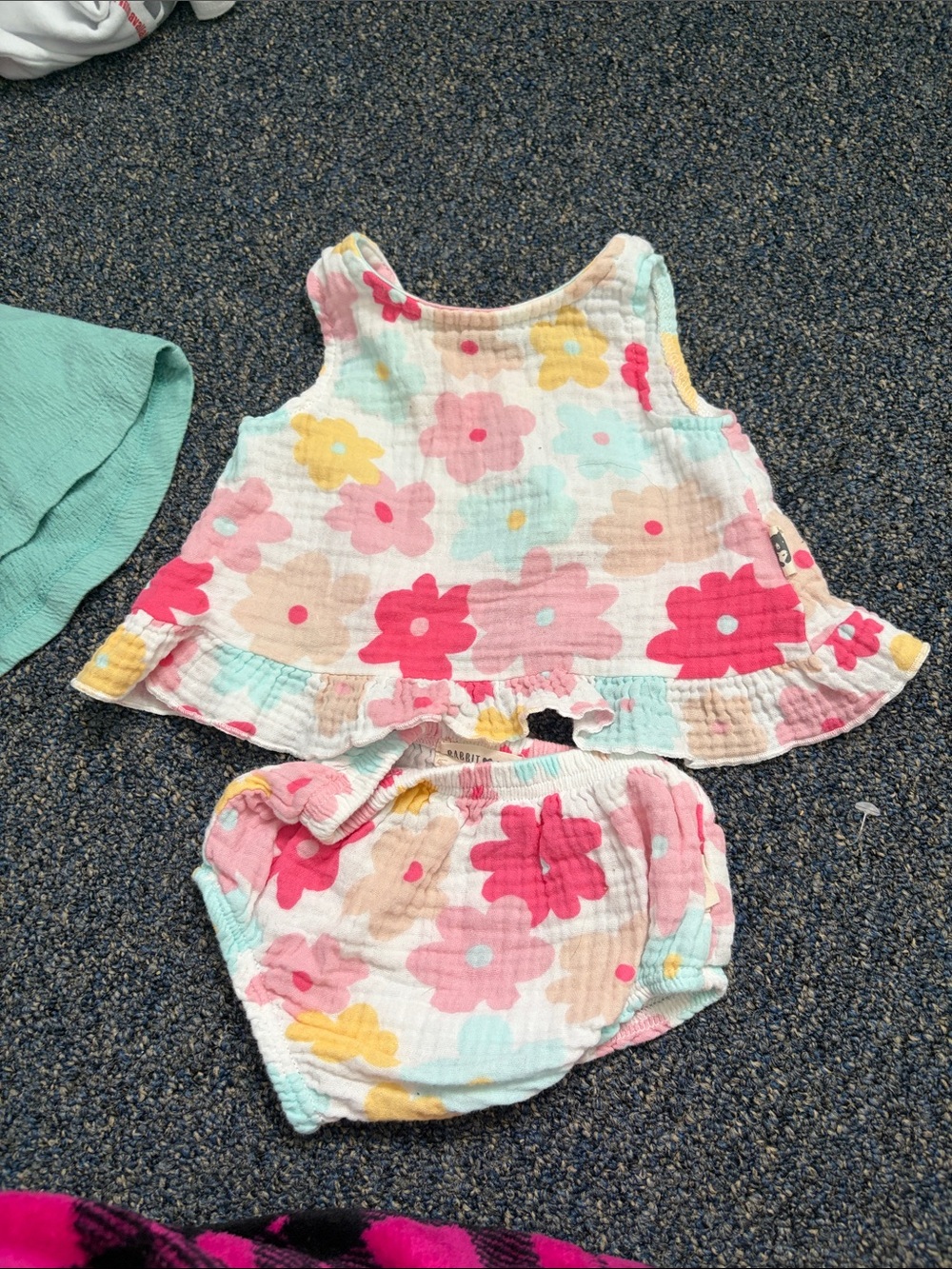 Baby Floral Tank Top & Bloomers Set - Pink Multi